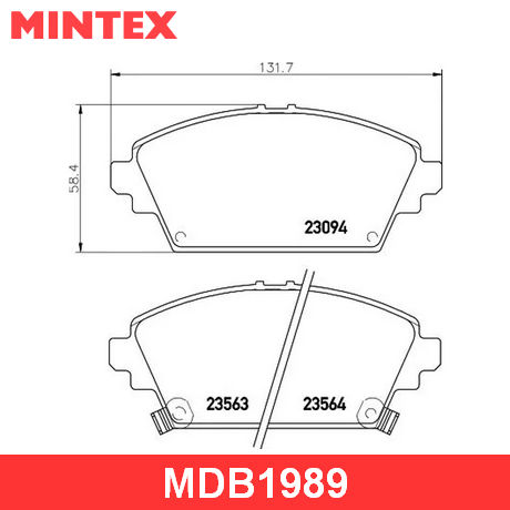 MDB1989 MINTEX  Комплект тормозных колодок, дисковый тормоз