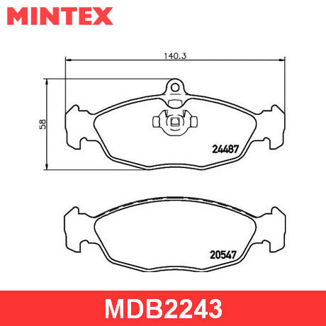 MDB2243 MINTEX MINTEX  Колодки тормозные дисковые комплект