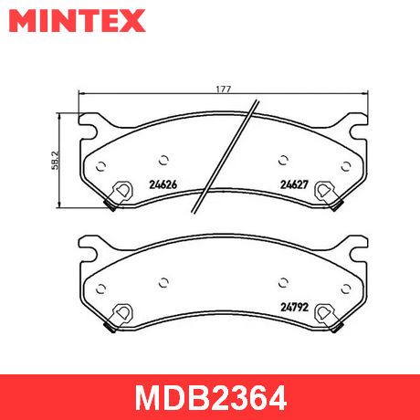 MDB2364 MINTEX  Комплект тормозных колодок, дисковый тормоз