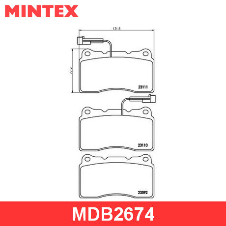 MDB2674 MINTEX  Комплект тормозных колодок, дисковый тормоз