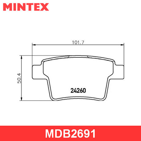 MDB2691 MINTEX  Комплект тормозных колодок, дисковый тормоз