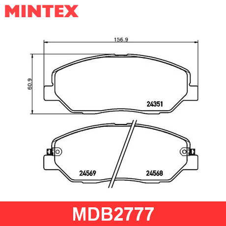 MDB2777 MINTEX  Комплект тормозных колодок, дисковый тормоз