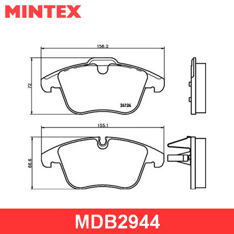 MDB2944 MINTEX  Комплект тормозных колодок, дисковый тормоз