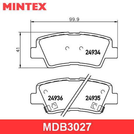 MDB3027 MINTEX  Комплект тормозных колодок, дисковый тормоз