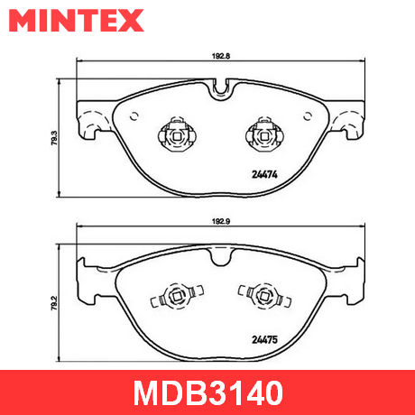 MDB3140 MINTEX  Комплект тормозных колодок, дисковый тормоз