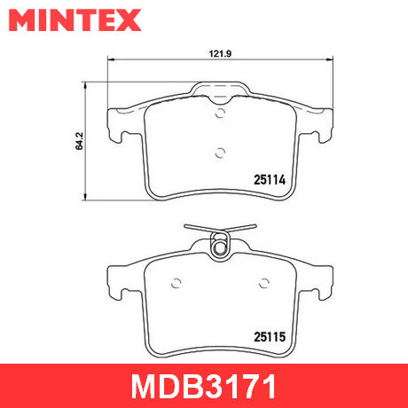 MDB3171 MINTEX  Комплект тормозных колодок, дисковый тормоз