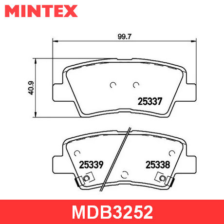 MDB3252 MINTEX  Комплект тормозных колодок, дисковый тормоз