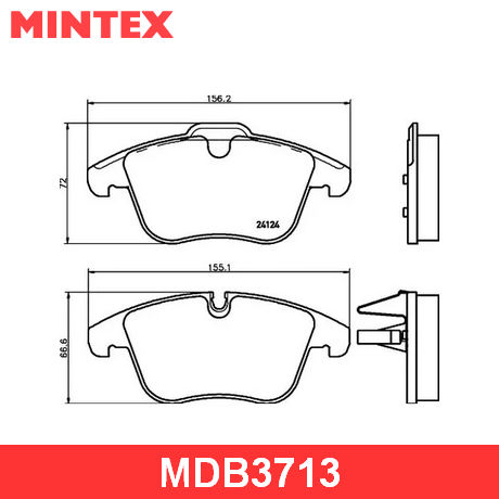 MDB3713 MINTEX  Комплект тормозных колодок, дисковый тормоз