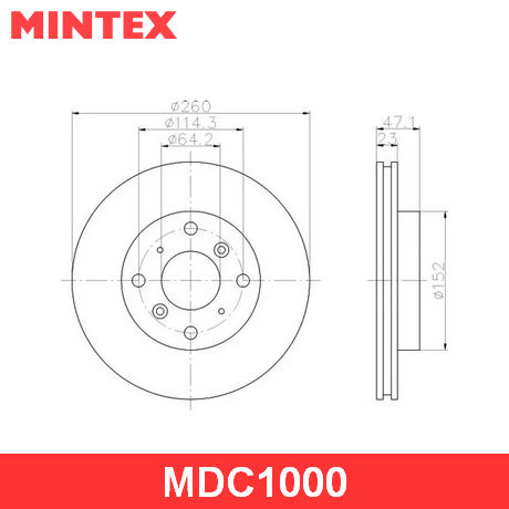 MDC1000 MINTEX  Тормозной диск