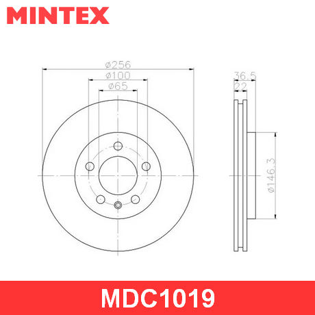 MDC1019 MINTEX  Тормозной диск