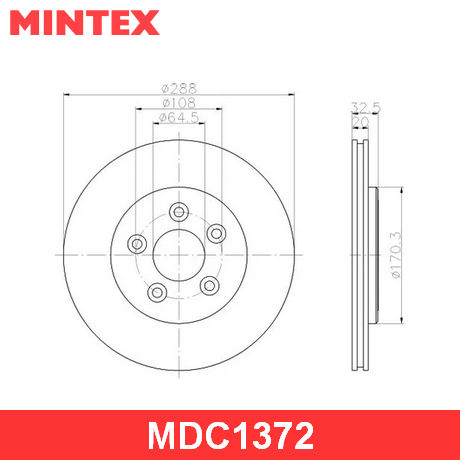 MDC1372 MINTEX  Тормозной диск