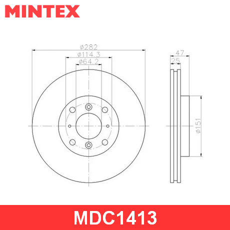 MDC1413 MINTEX  Тормозной диск