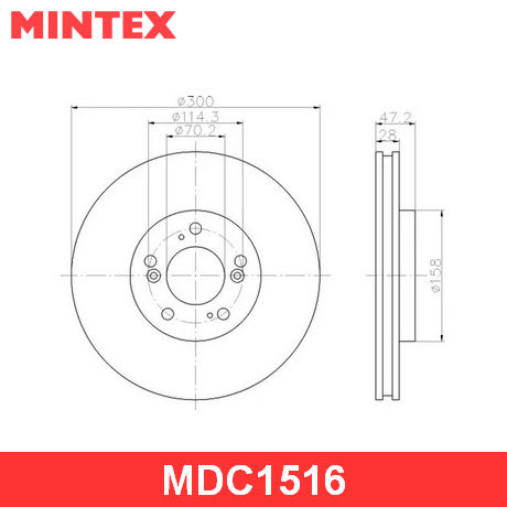 MDC1516 MINTEX  Тормозной диск