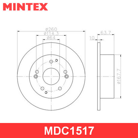 MDC1517 MINTEX  Тормозной диск