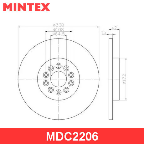 MDC2206 MINTEX  Тормозной диск