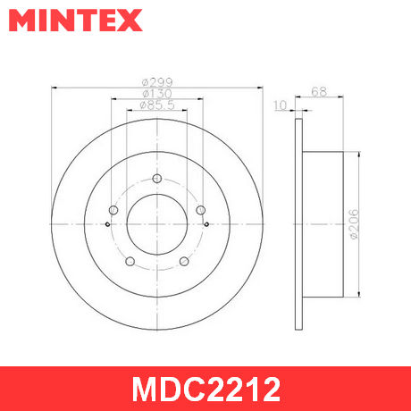 MDC2212 MINTEX  Тормозной диск