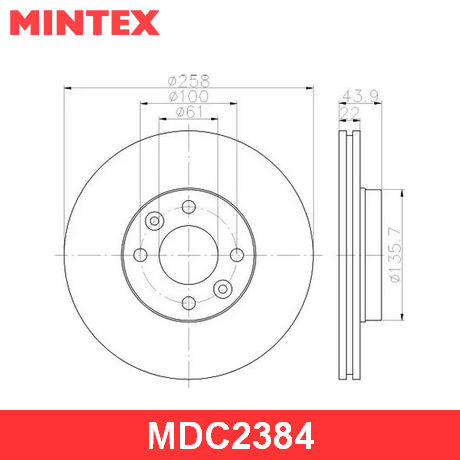 MDC2384 MINTEX MINTEX  Тормозной диск