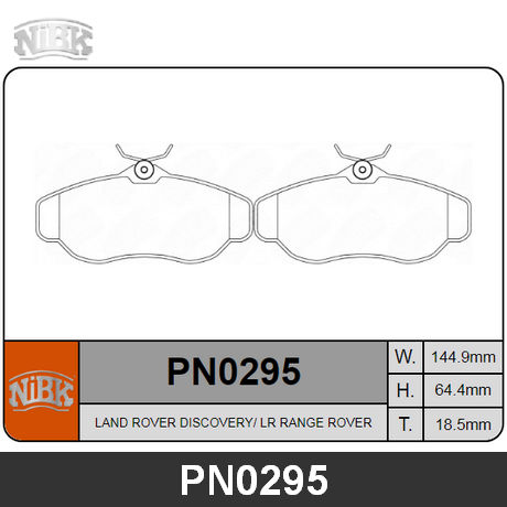 PN0295 NIBK  Комплект тормозных колодок, дисковый тормоз