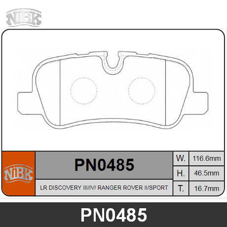PN0485 NIBK  Комплект тормозных колодок, дисковый тормоз