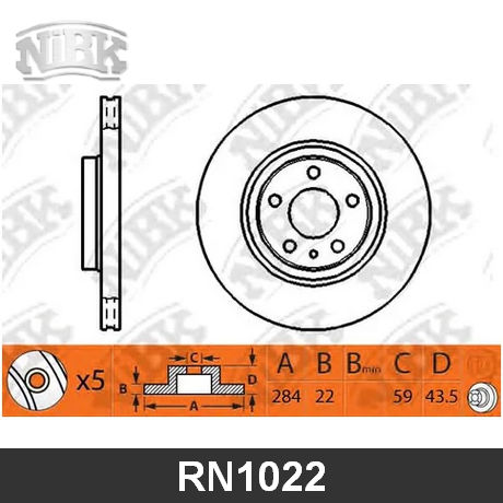 RN1022 NIBK NIBK  Тормозной диск