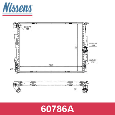 60786A NISSENS NISSENS  Радиатор охлаждения двигателя; Основной радиатор двигателя