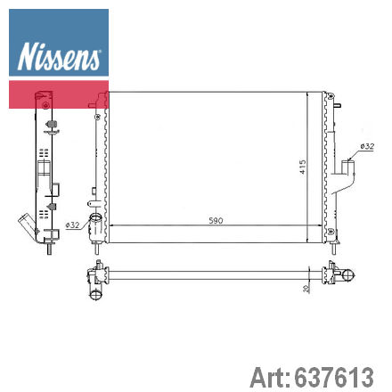 637613 NISSENS NISSENS  Радиатор охлаждения двигателя; Основной радиатор двигателя