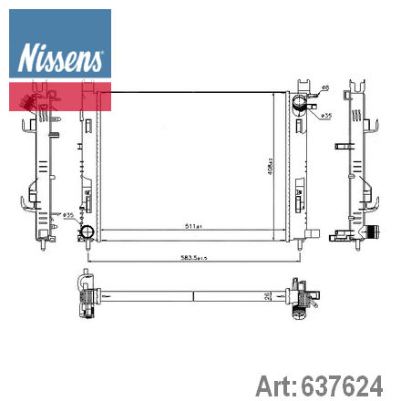 637624 NISSENS NISSENS  Радиатор охлаждения двигателя; Основной радиатор двигателя