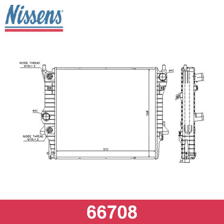 66708 NISSENS  Радиатор, охлаждение двигателя