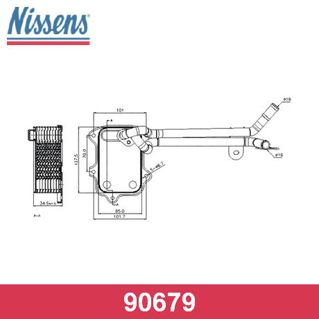 90679 NISSENS  масляный радиатор, двигательное масло
