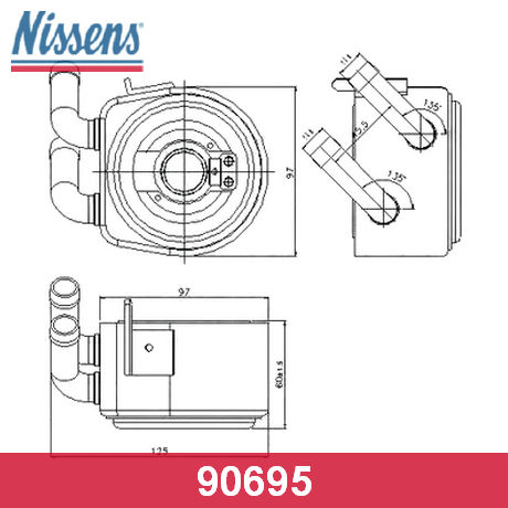 90695 NISSENS  масляный радиатор, двигательное масло