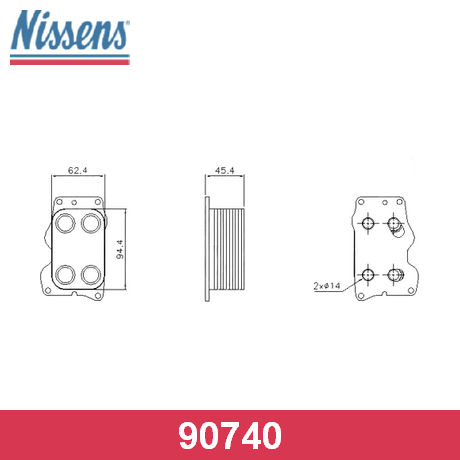 90740 NISSENS  масляный радиатор, двигательное масло