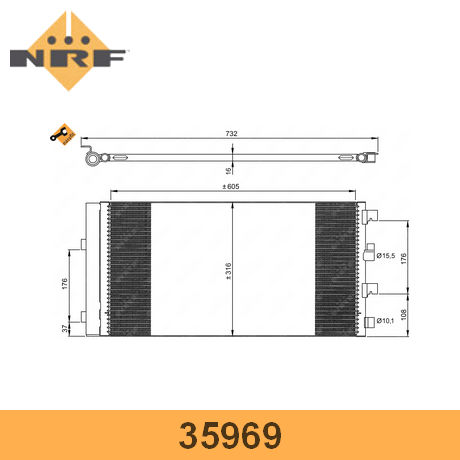 35969 NRF NRF  Радиатор кондиционера; Конденсатор