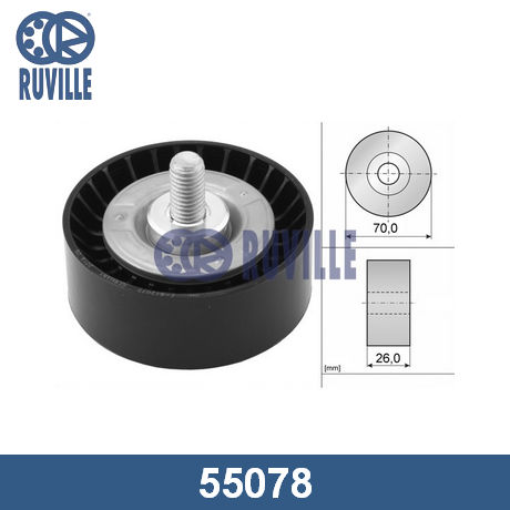 55078 RUVILLE RUVILLE  Обводной ролик приводного ремня; Паразитный ролик