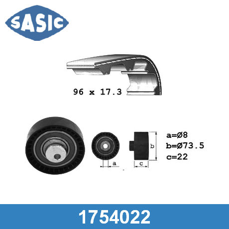 1754022 SASIC SASIC  Комплект ремня ГРМ с роликами; Ремень ГРМ в комплекте с роликами; Ремень ГРМ комплект;