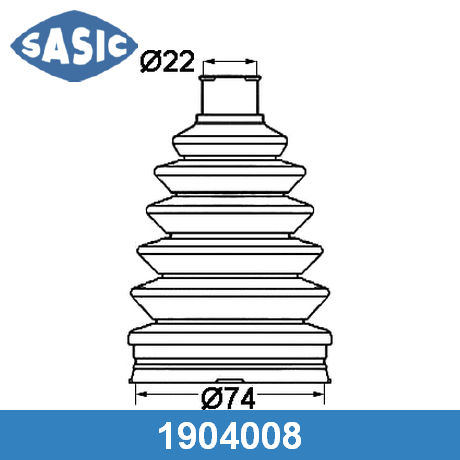 1904008 SASIC SASIC  Пыльник ШРУСа приводного вала (комплект)