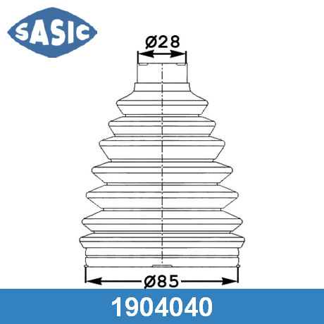 1904040 SASIC SASIC  Пыльник ШРУСа приводного вала (комплект)