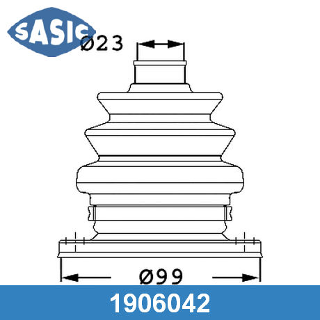 1906042 SASIC SASIC  Пыльник ШРУСа приводного вала (комплект)