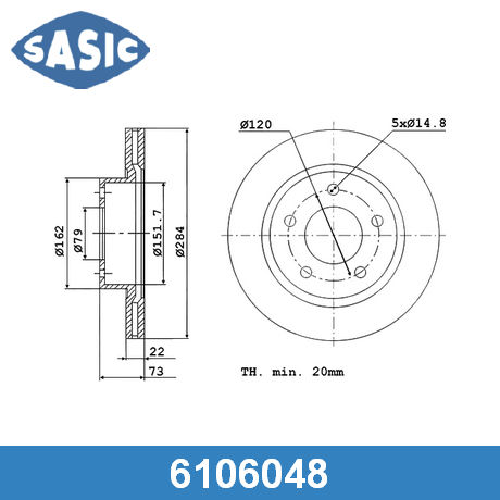 6106048 SASIC SASIC  Тормозной диск