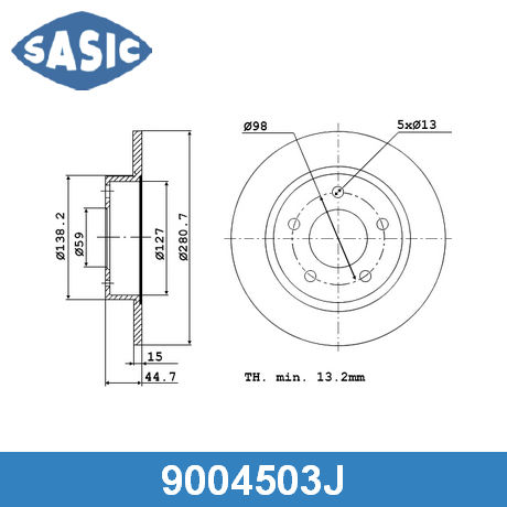 9004503J SASIC SASIC  Тормозной диск