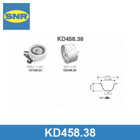 KD458.38 SNR SNR  Комплект ремня ГРМ с роликами; Ремень ГРМ в комплекте с роликами; Ремень ГРМ комплект;