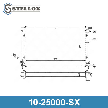 10-25000-SX STELLOX  Радиатор, охлаждение двигателя