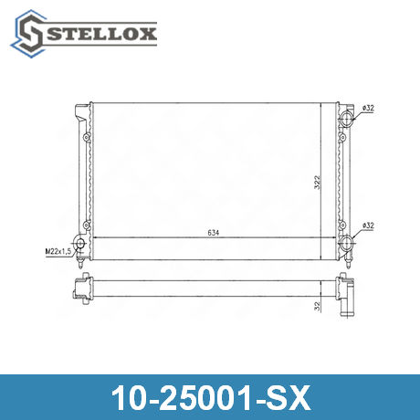 10-25001-SX STELLOX  Радиатор, охлаждение двигателя