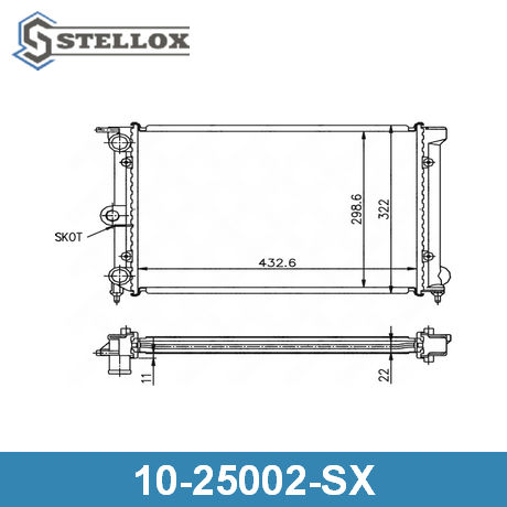 10-25002-SX STELLOX  Радиатор, охлаждение двигателя