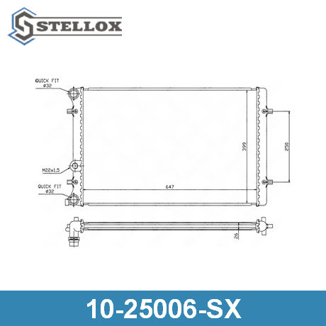 10-25006-SX STELLOX  Радиатор, охлаждение двигателя