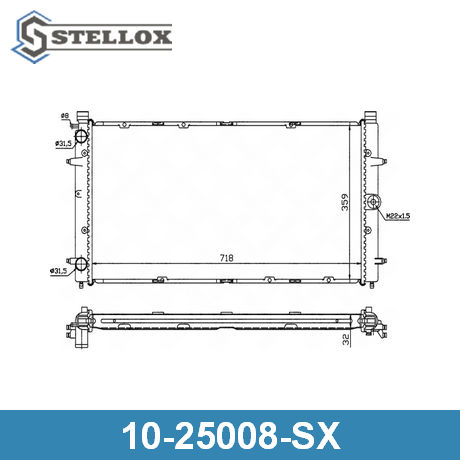 10-25008-SX STELLOX  Радиатор, охлаждение двигателя
