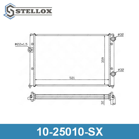 10-25010-SX STELLOX  Радиатор, охлаждение двигателя