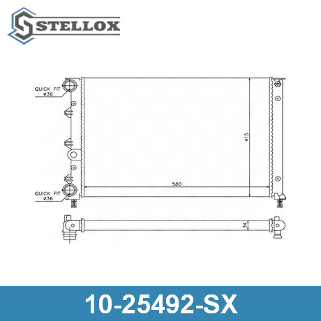 10-25492-SX STELLOX  Радиатор, охлаждение двигателя