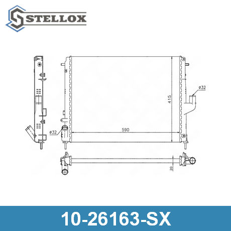 10-26163-SX STELLOX STELLOX  Радиатор охлаждения двигателя; Основной радиатор двигателя
