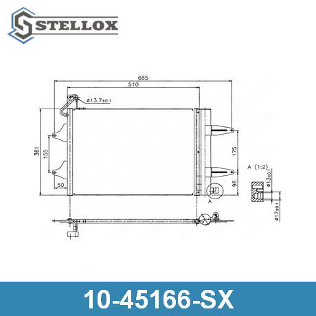 10-45166-SX STELLOX  Конденсатор, кондиционер