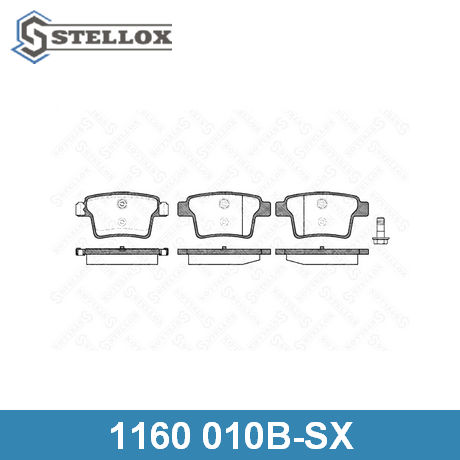 1160 010B-SX STELLOX  Комплект тормозных колодок, дисковый тормоз